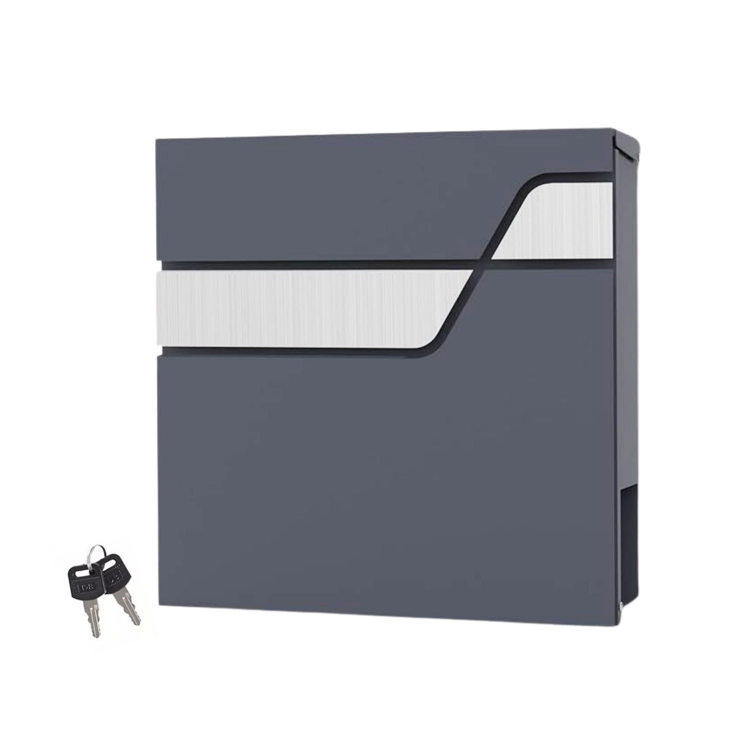 DIVID® Briefkasten (DIV-308) in Modernem Design | Wandmontage inkl Schrauben und Dübel | Wandbriefkasten inkl. 2 Schlüssel | Moderner Briefkasten zum abschließen | Edelstahl