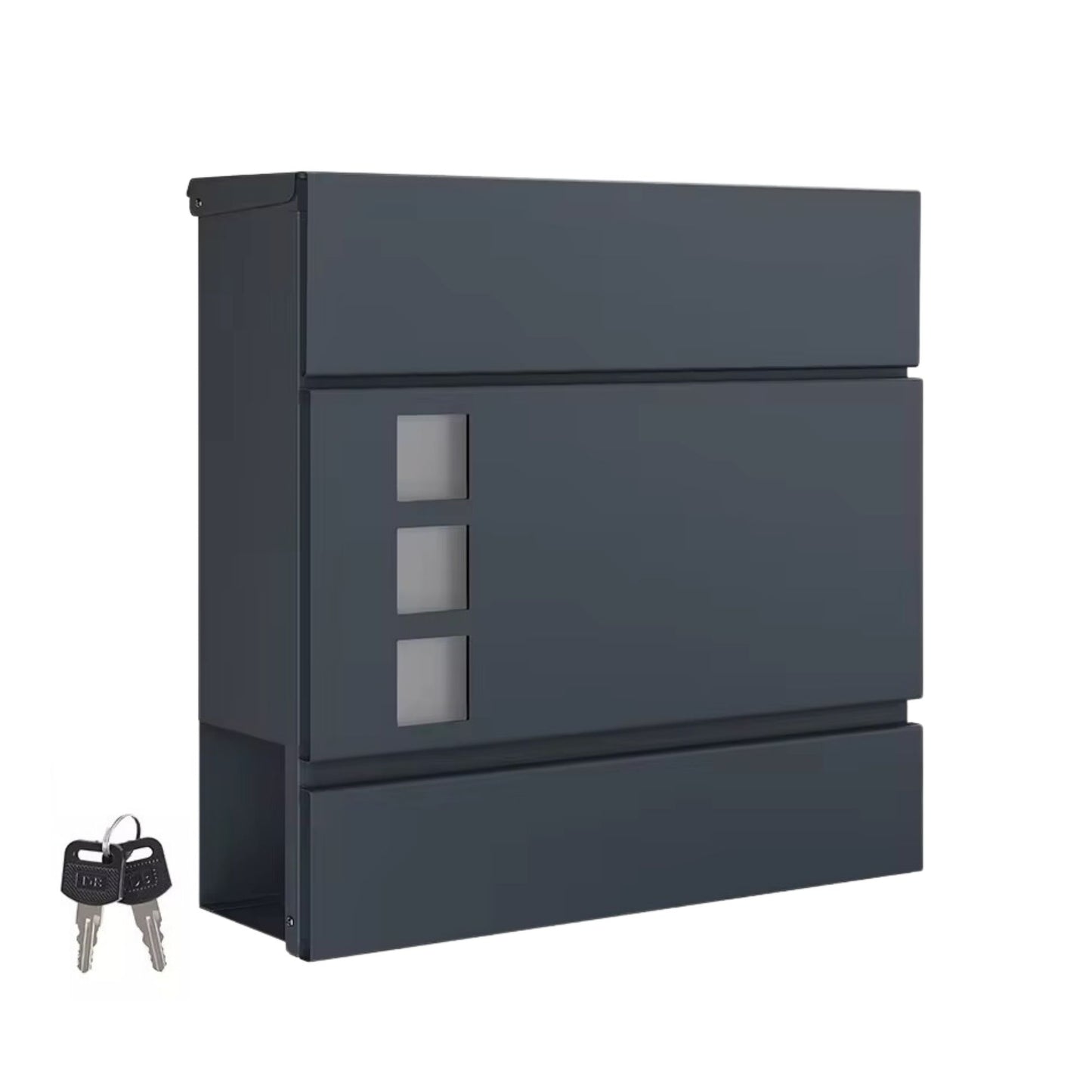 DIVID® Briefkasten (DIV-306) in Modernem Design mit Sichtfenster| Wandmontage inkl Schrauben und Dübel | Wandbriefkasten inkl. 2 Schlüssel | Moderner Briefkasten zum abschließen | Edelstahl