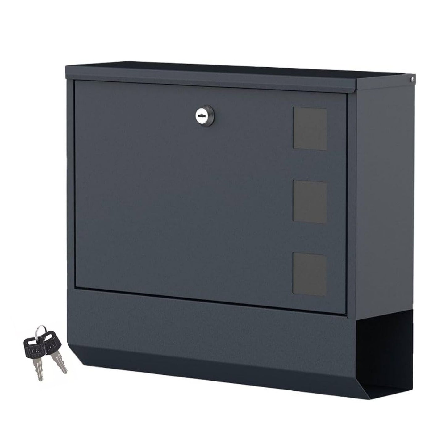 DIVID® Briefkasten (DIV-309) in Modernem Design mit Sichtfenster | Wandmontage inkl Schrauben und Dübel | Wandbriefkasten inkl. 2 Schlüssel | Moderner Briefkasten zum abschließen | Edelstahl