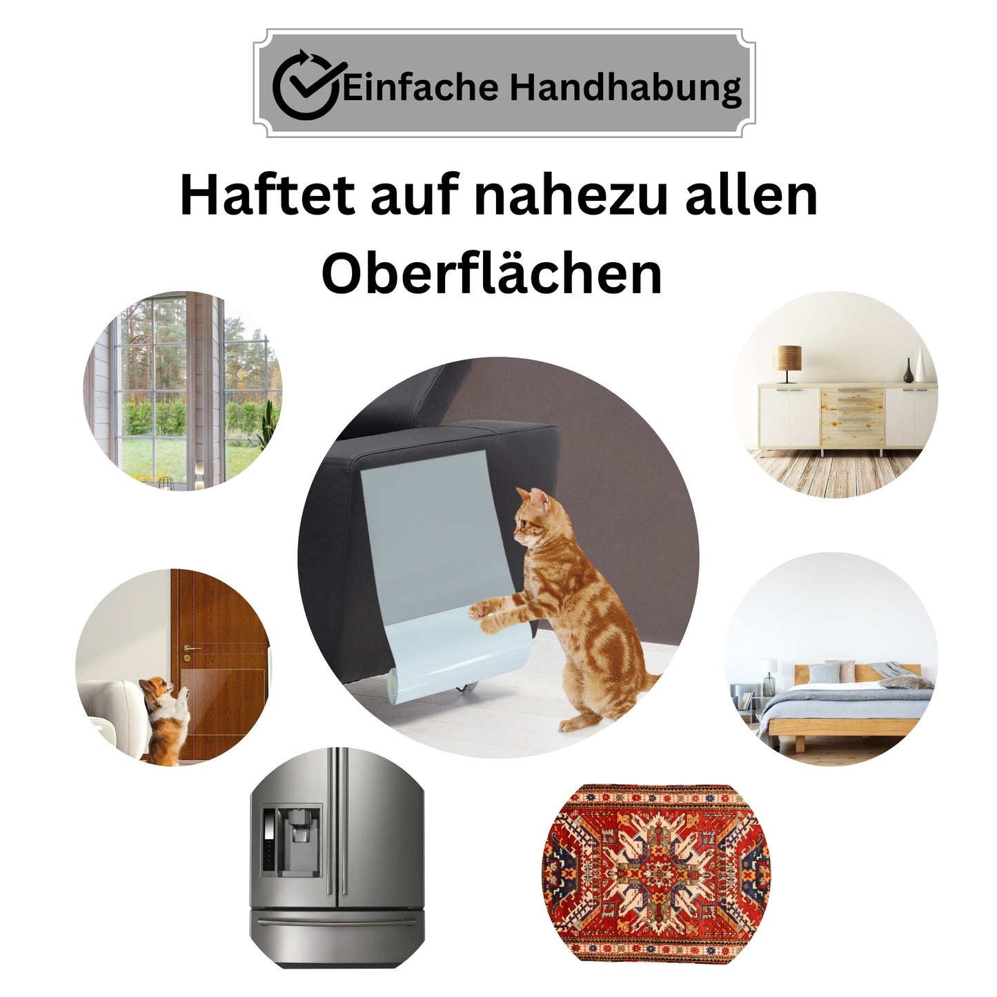PETWERK® Katzenkratzfolie|Selbstklebende Folie zum Schutz der Möben und Wände| Kratzfolie|Spritzschutz|Wandschutz|Transparent