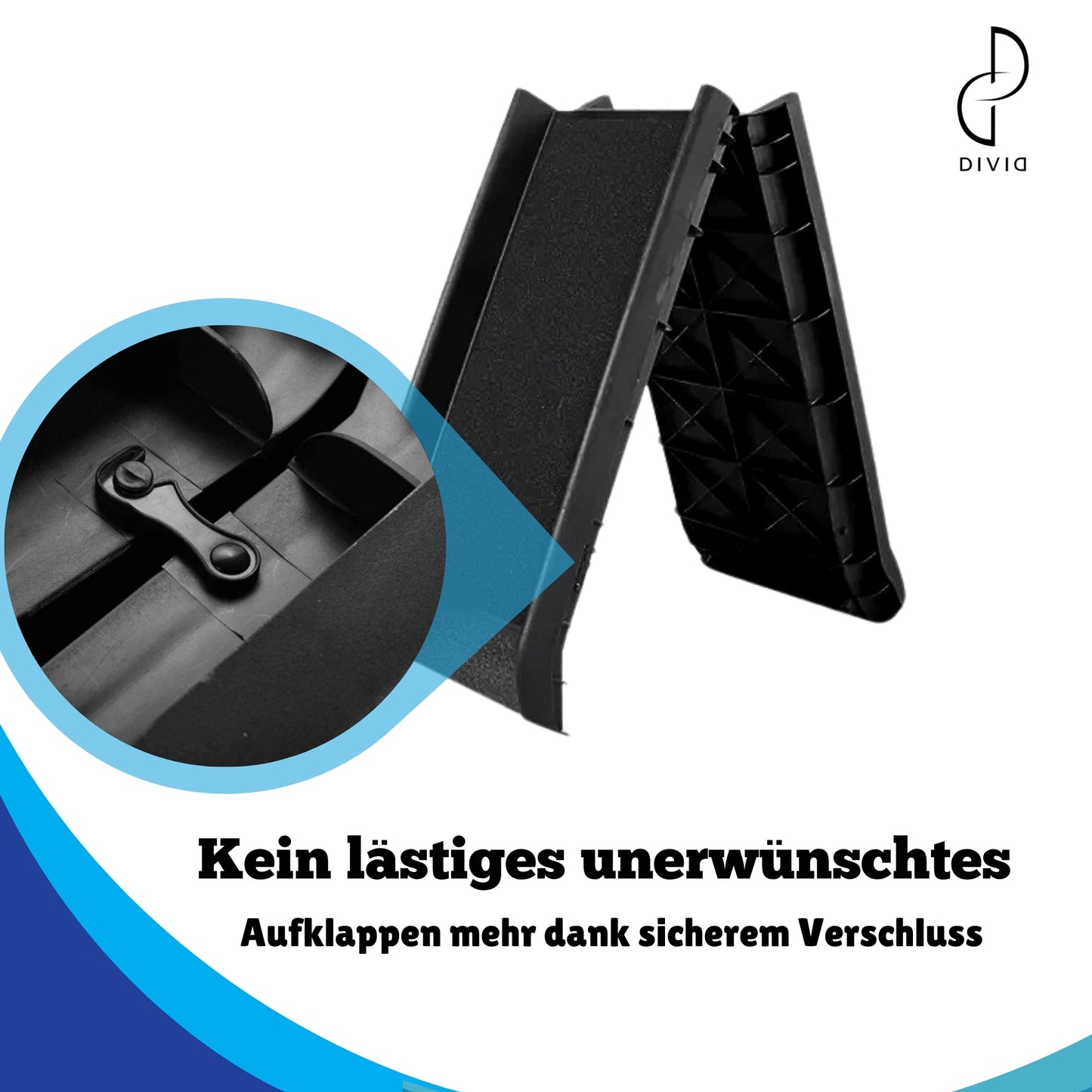 DIVID® Hunderampe Klappbar, Hundetreppe, Hundeautorampe, kofferraumrampe für Hunde und Katzen, bis zu 90 Kg Belastbarkeit, rutschfest und Stabil, Einstiegshilfe, Auto Besuche den DIVID-Store