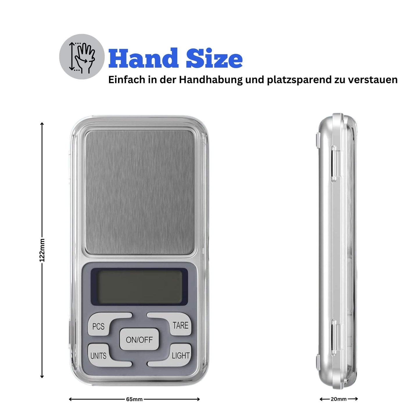 DIVID® Küchenwaage | Digitaleküchenwaage | Taschenwaage | Professionelle Waage 0,01gr-500gr | Mini Digitalwaage | Miltifunktionswaage mit LCD Display und Tara Funktion