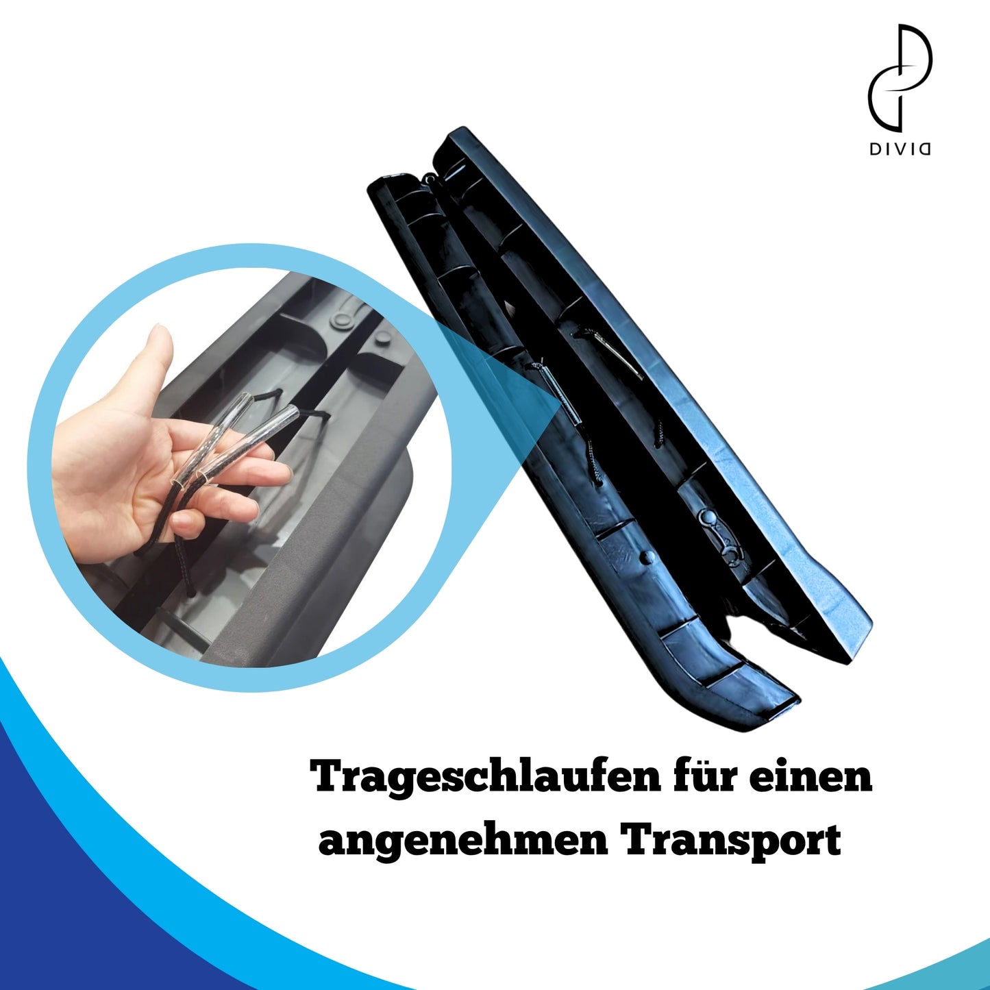 DIVID® Hunderampe Klappbar, Hundetreppe, Hundeautorampe, kofferraumrampe für Hunde und Katzen, bis zu 90 Kg Belastbarkeit, rutschfest und Stabil, Einstiegshilfe, Auto Besuche den DIVID-Store