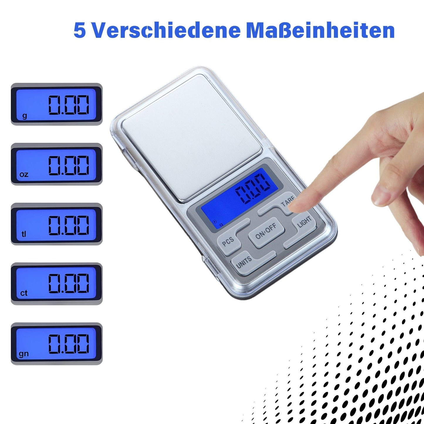 DIVID® Küchenwaage | Digitaleküchenwaage | Taschenwaage | Professionelle Waage 0,01gr-500gr | Mini Digitalwaage | Miltifunktionswaage mit LCD Display und Tara Funktion
