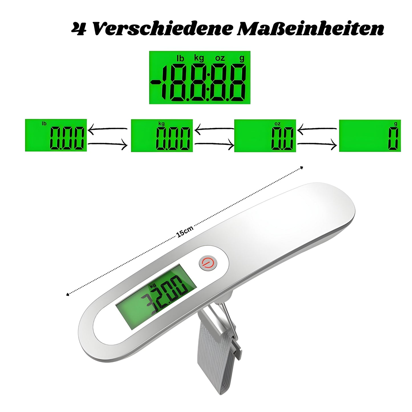 DIVID® Digitale Kofferwaage 2 | Digitale Messwaage | Gepäckwaage mit Haken bis zu 50Kg/110Lbs | Hängewaage | Angeln und Reisen | Travelscale