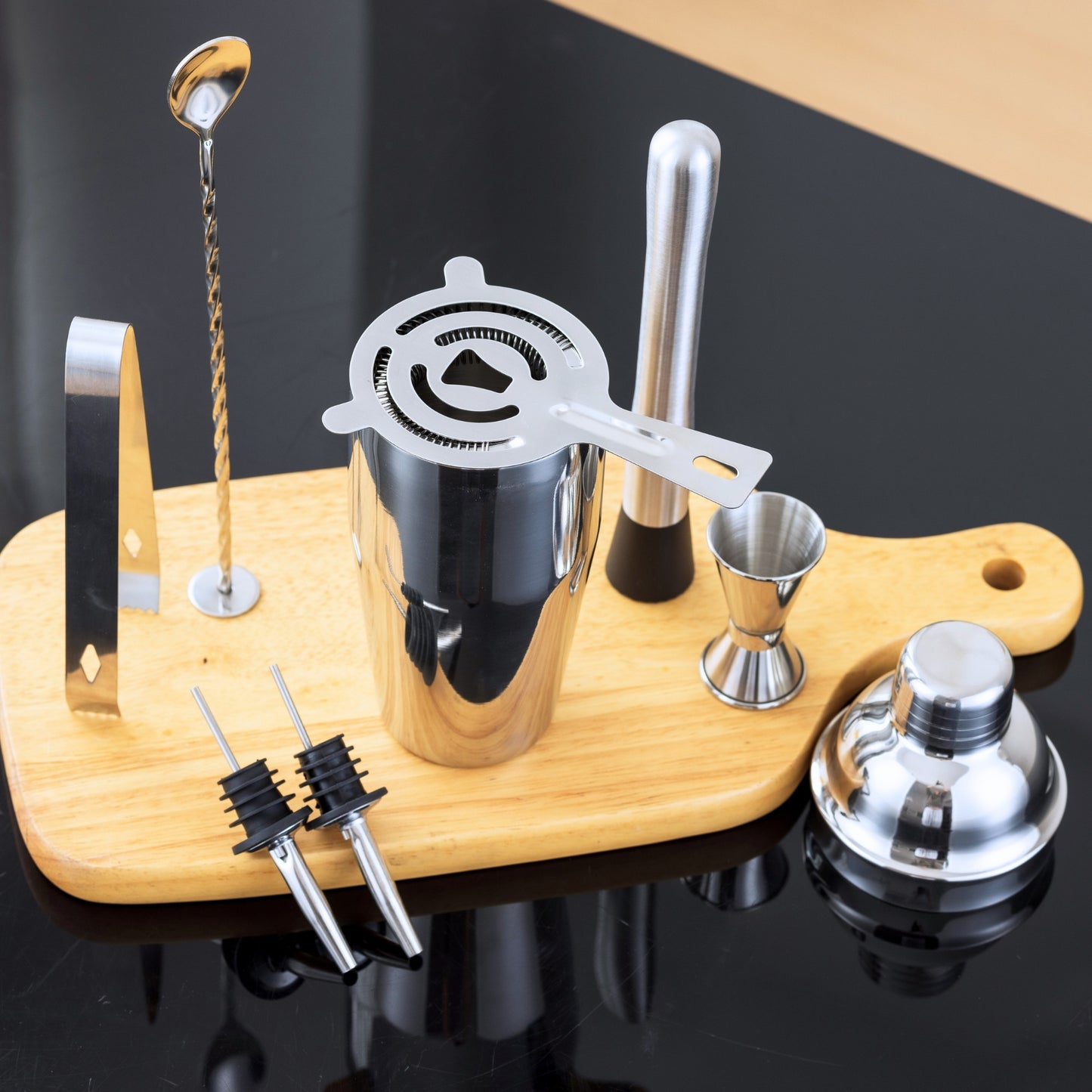 DIVID® Cocktail Set 8 Teilig| Shaker inkl Zubehör| Premium Barkeeper Set für Zuhause| Bar| Party| 750ml Shaker