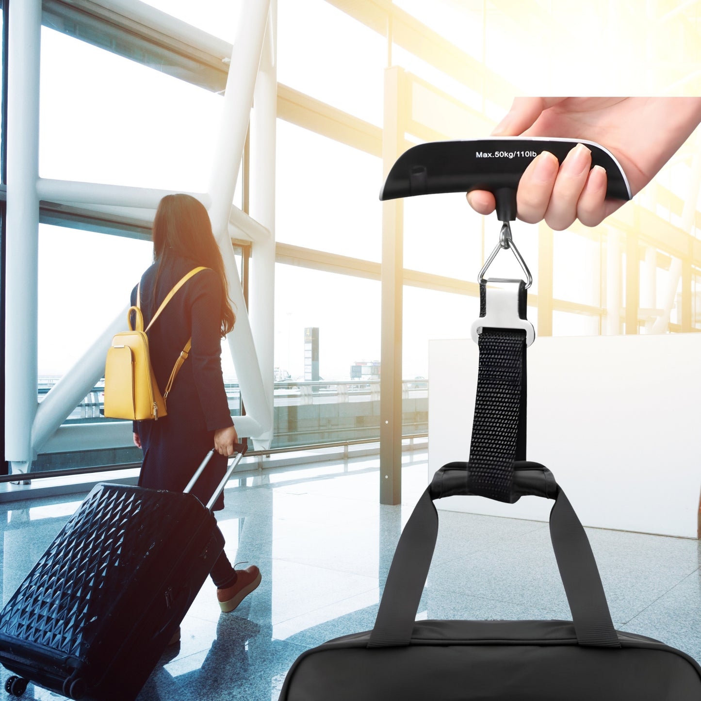 DIVID® Digitale Kofferwaage 2 | Digitale Messwaage | Gepäckwaage mit Haken bis zu 50Kg/110Lbs | Hängewaage | Angeln und Reisen | Travelscale