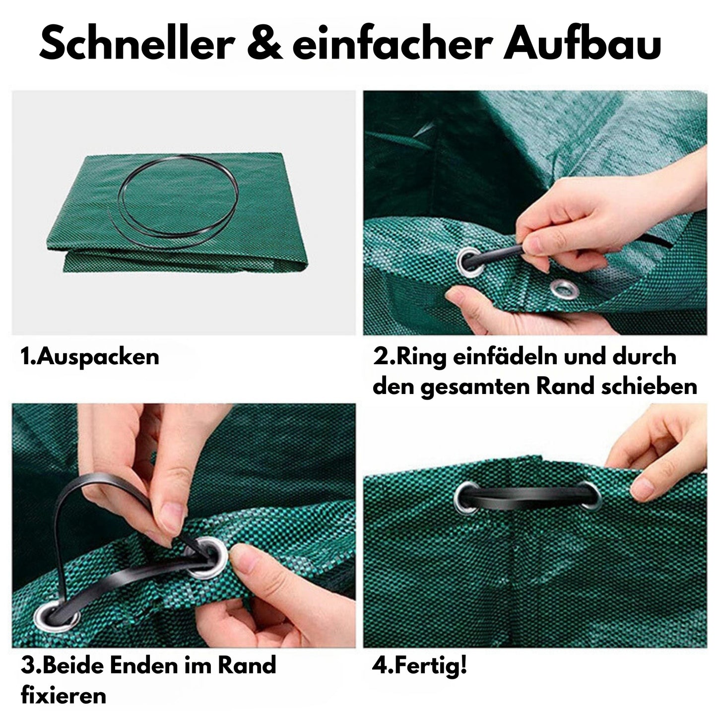 DIVID® Gartensäcke mit Trageschlaufen |Gartensack 3x 272L Set Laubsack Gartenabfallsack - Selbststehend 4 Griffe Stabil Robust & Faltbar - Rasenschnitt für Gartenabfälle Grünschnitt Laubabfall
