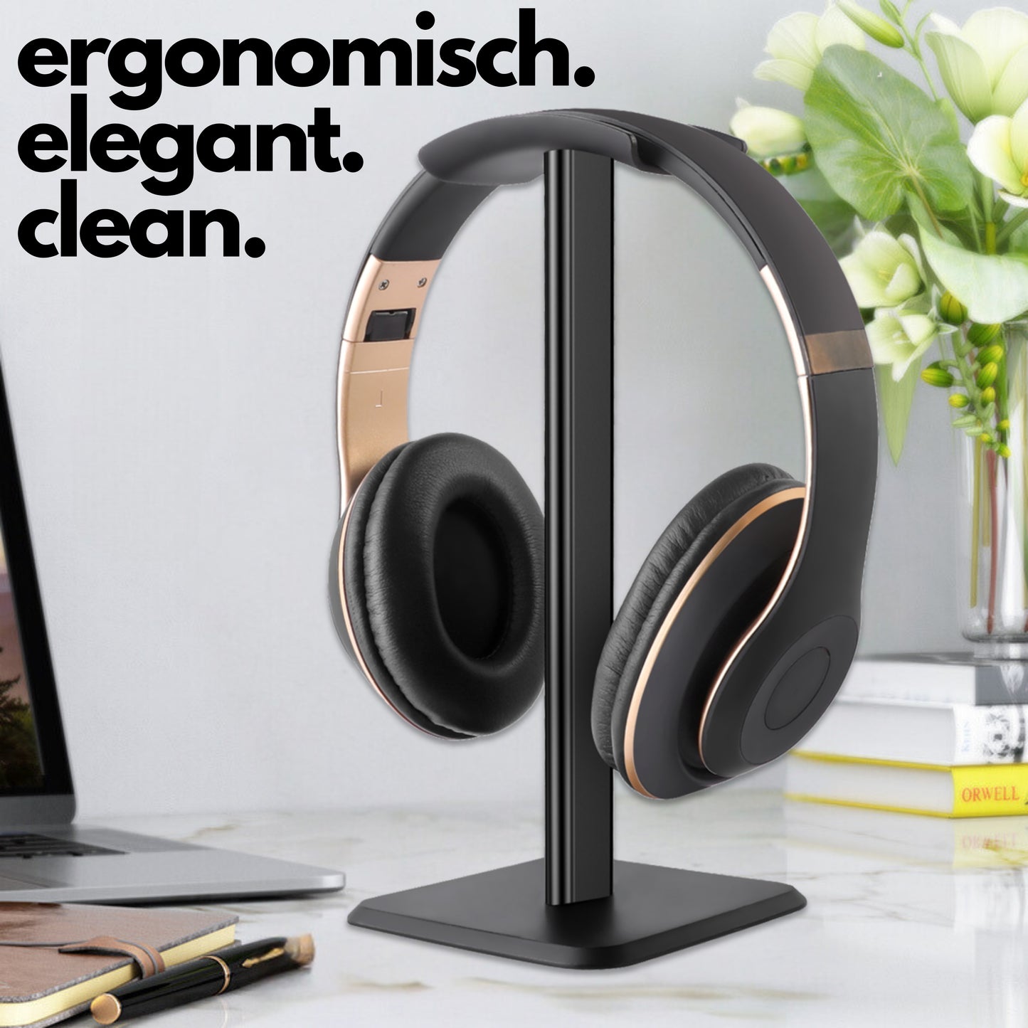 DIVID® Kopfhörer Stand Flach | Gaming Kopfhörer Ständer | Over Ear Kopfhörer Stand| Gewichteter Standfuß| Headset Halterung (Kopie)