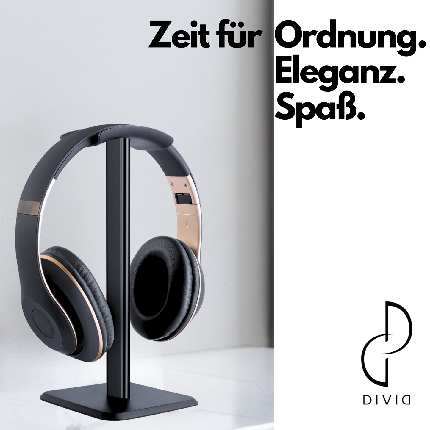 DIVID® Kopfhörer Stand Flach | Gaming Kopfhörer Ständer | Over Ear Kopfhörer Stand| Gewichteter Standfuß| Headset Halterung (Kopie)
