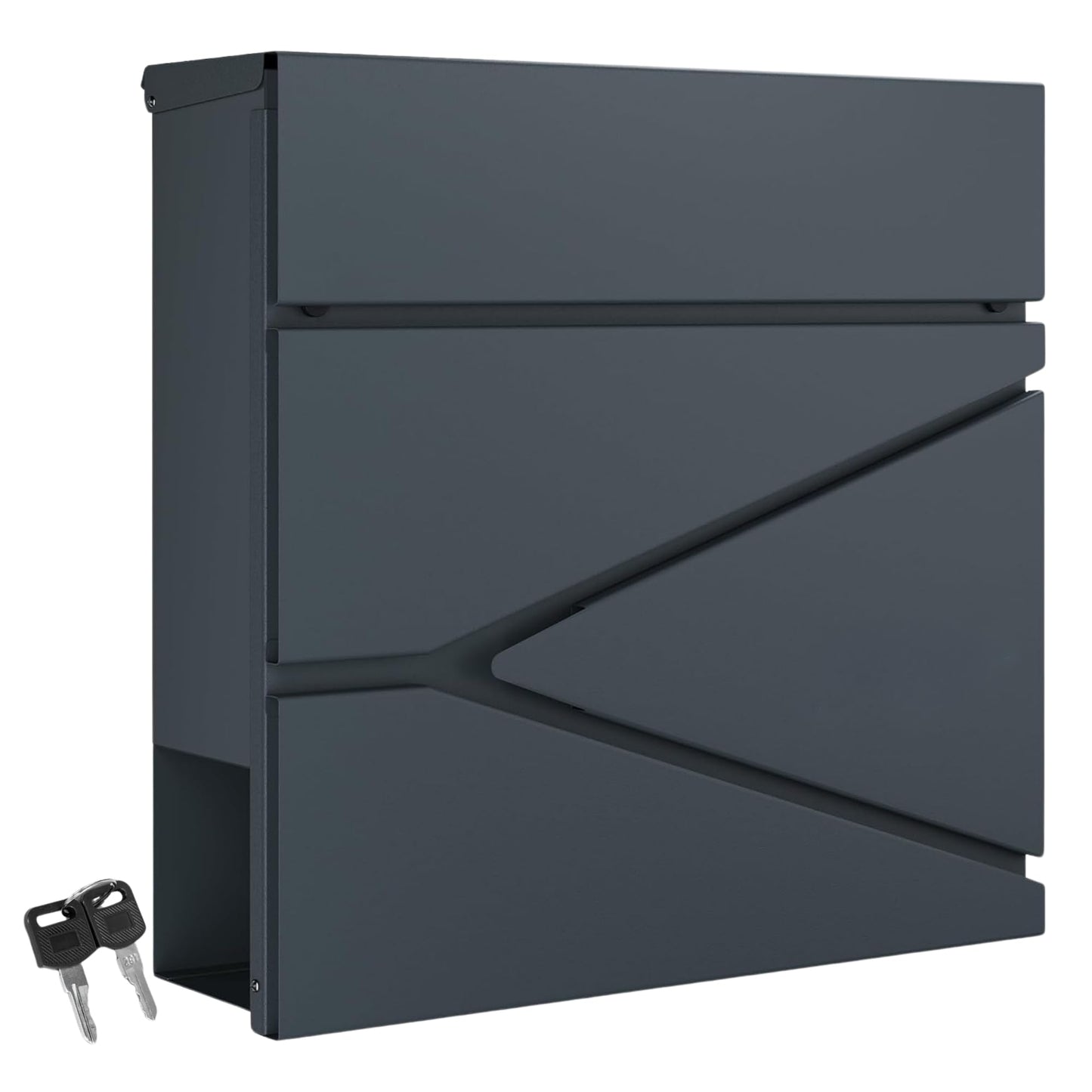 DIVID® Briefkasten (DIV-304) in Modernem Design| Wandmontage inkl Schrauben und Dübel | Wandbriefkasten inkl. 2 Schlüssel | Moderner Briefkasten zum abschließen | Edelstahl