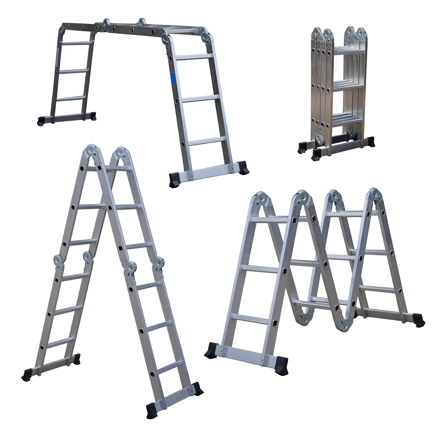 DIVID® Aluleiter 3,6 Meter & 4,7 Meter | Leiter klappbar | Gelenkleiter | Multifunktionsleiter belastbar bis 150Kg | Mehrzweckleiter | Klappleiter | Stehleiter ausziehbar | Teleskopleiter
