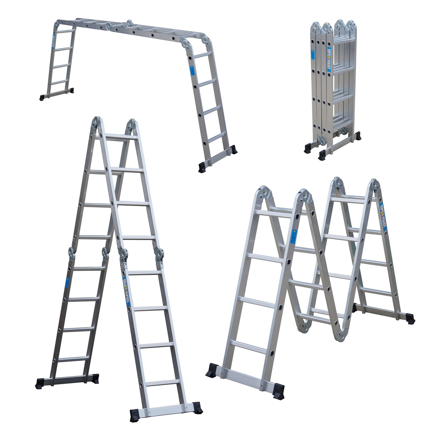 DIVID® Aluleiter 3,6 Meter & 4,7 Meter | Leiter klappbar | Gelenkleiter | Multifunktionsleiter belastbar bis 150Kg | Mehrzweckleiter | Klappleiter | Stehleiter ausziehbar | Teleskopleiter