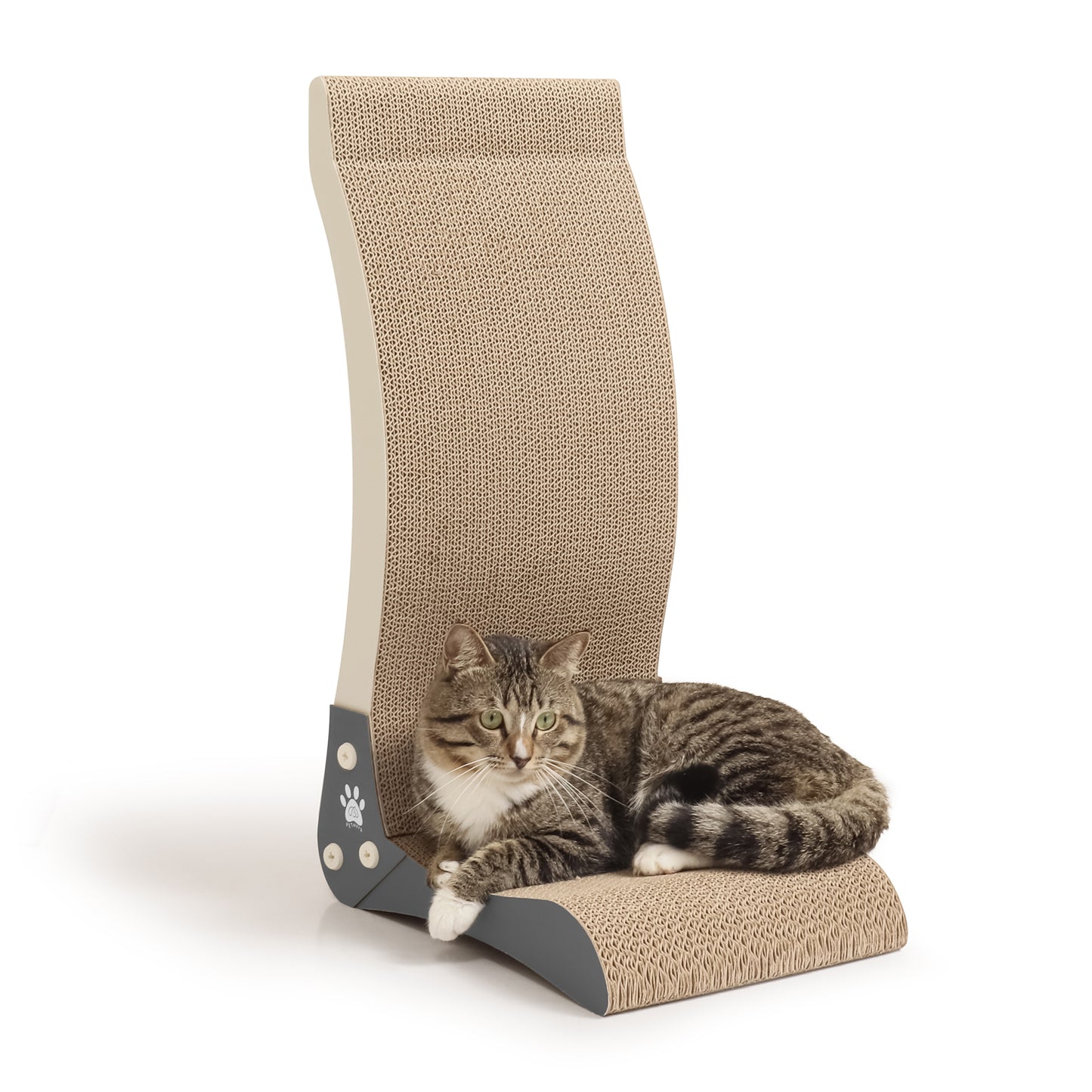 PETWERK® Luna Kratzbrett | Katze | 60cm hoch| L förmig | stabile Kratzpappe für Wand und Ecke | widerstandsfähig und sicher | Kleiner Kratzbaum | Kratzmatte | Möbelschutz | Katzenpflege | Kratzmöbel