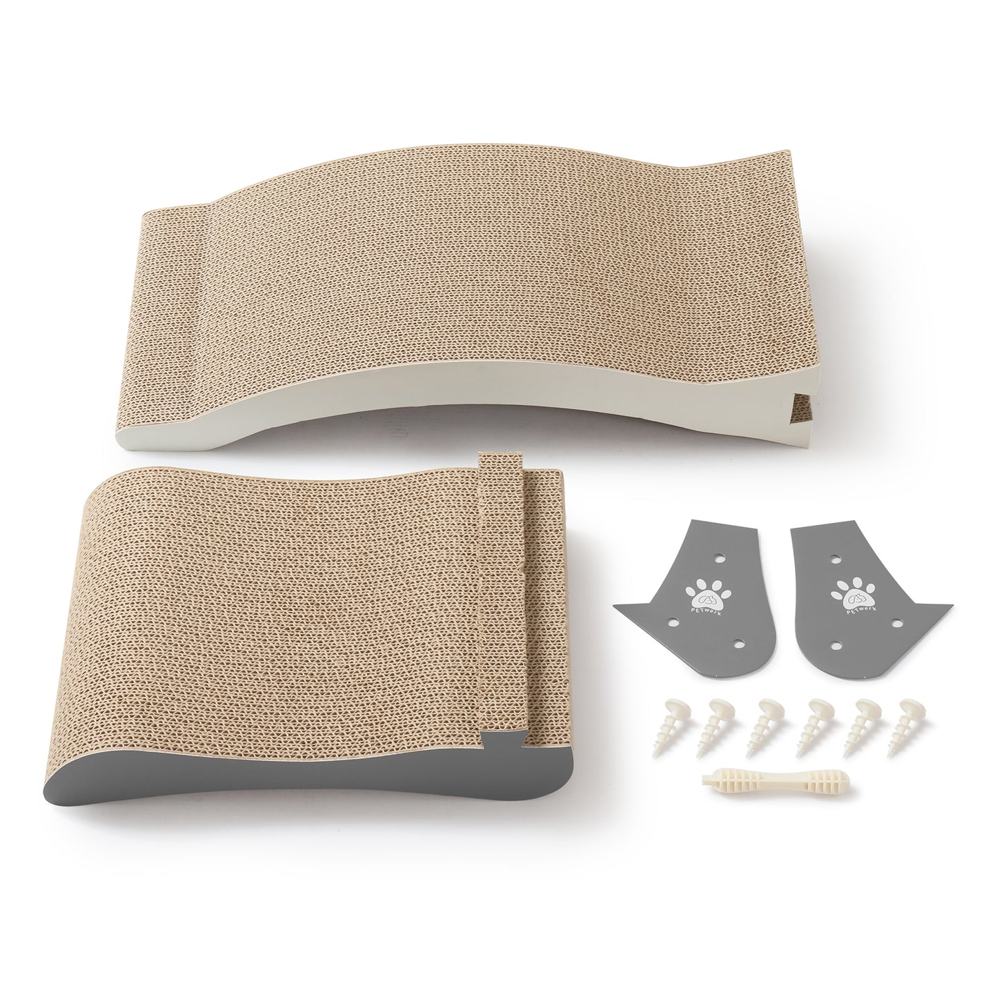 PETWERK® Luna Kratzbrett | Katze | 60cm hoch| L förmig | stabile Kratzpappe für Wand und Ecke | widerstandsfähig und sicher | Kleiner Kratzbaum | Kratzmatte | Möbelschutz | Katzenpflege | Kratzmöbel