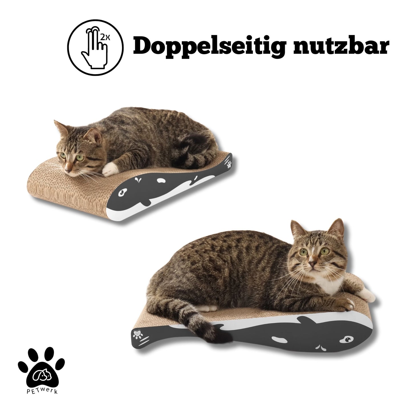 PETWERK® Katzenkratzbrett Wally | Katzenkratzpappe| Katzenkratzmöbel | Katzenflegeartikel