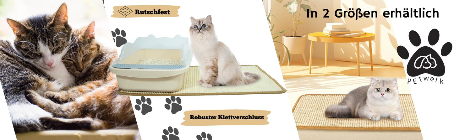 PETWERK® Kratzmatte | Katzen Vorleger| Kratzteppich| Sisal Kratzmatte| Katzenmöbel| Krallenpflege