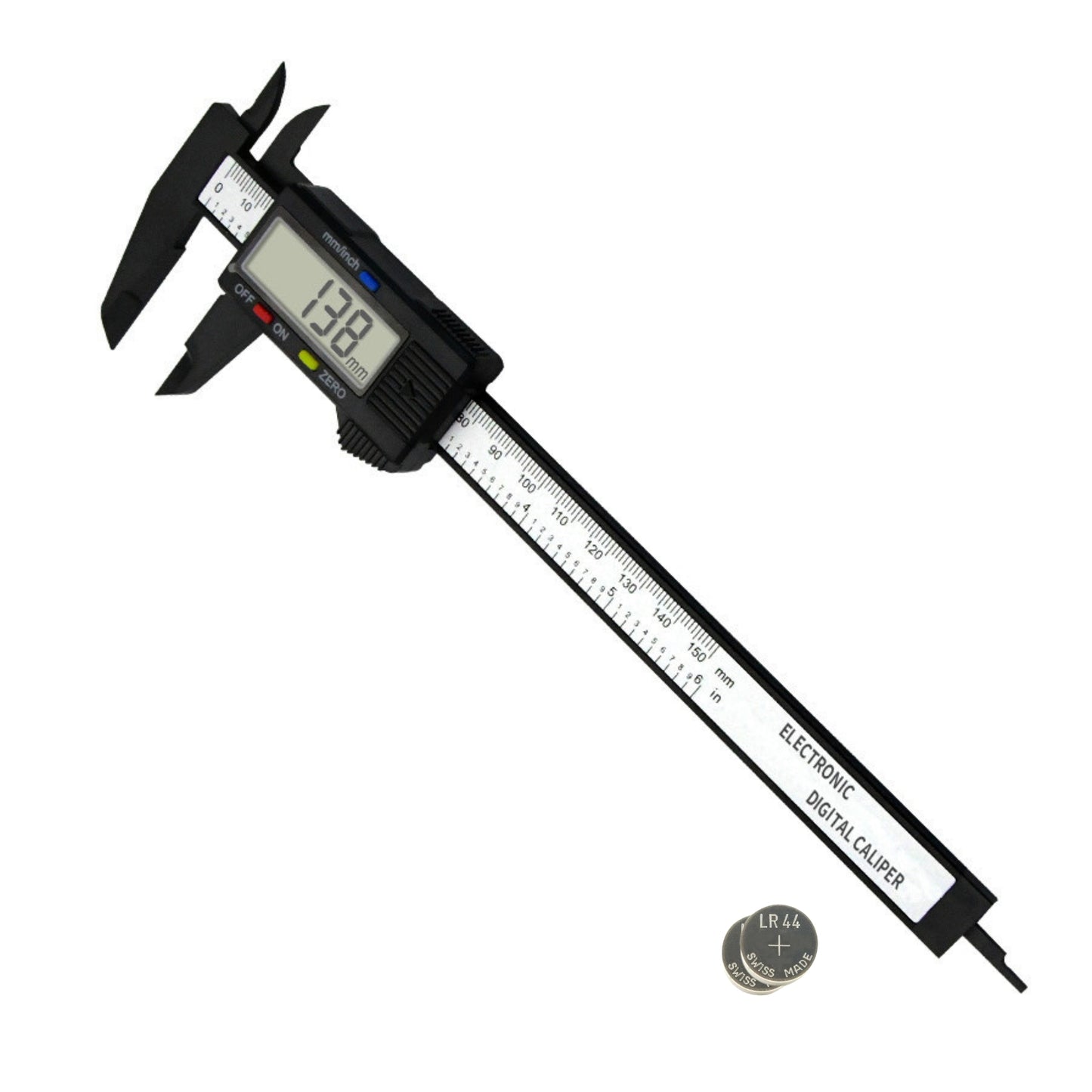 DIVID® Digitale Messschieber| 150mm/6'' Digital mit LCD Display und Batterie| professioneller messer für Innen,Außen,Tiefen und Schrittmessung|Kohlefaser schieblehre