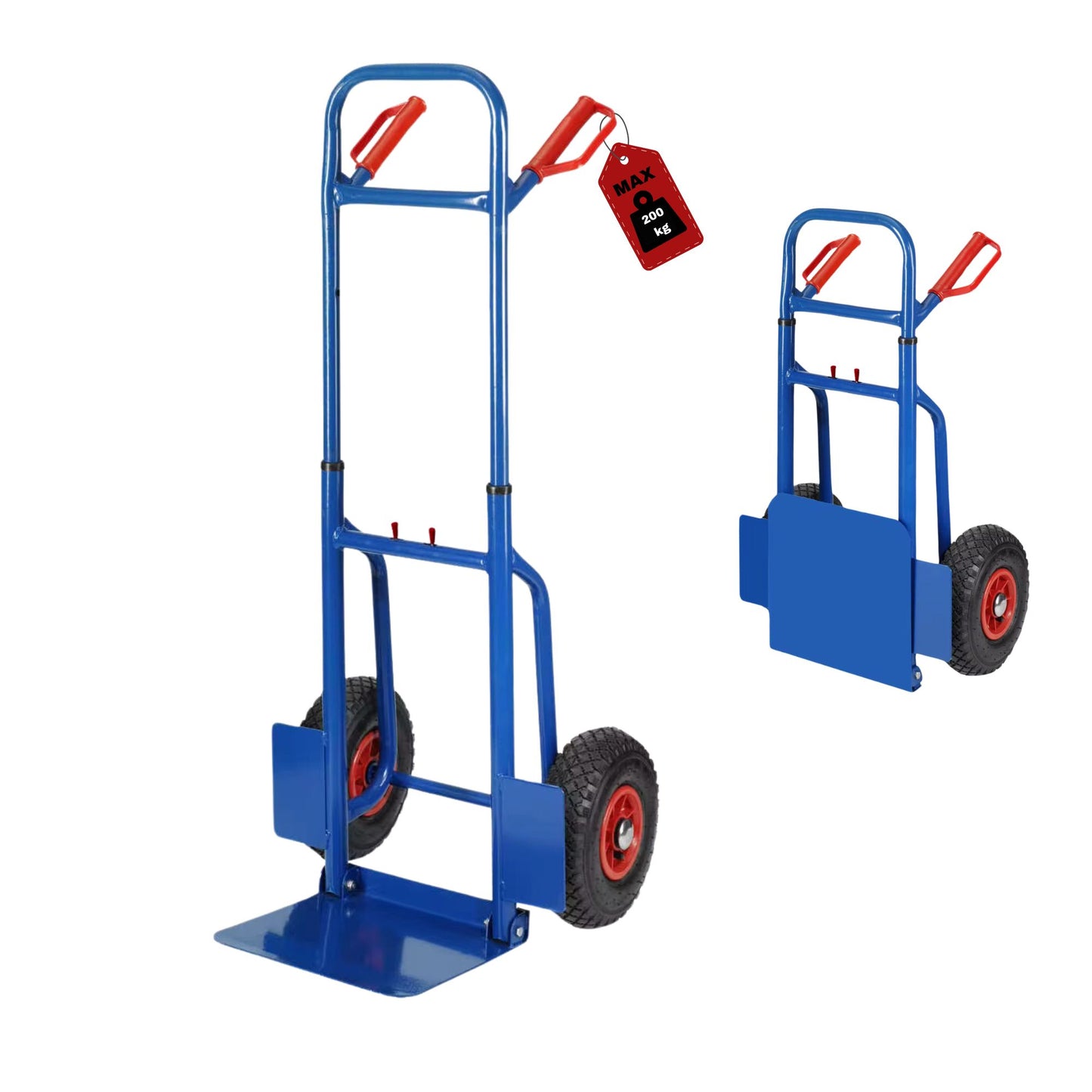 DIVID® Klappbare Sackkarre max. 200Kg, Stahl, ergonomisch Transporter für Umzüge, Lager und Einkäufe