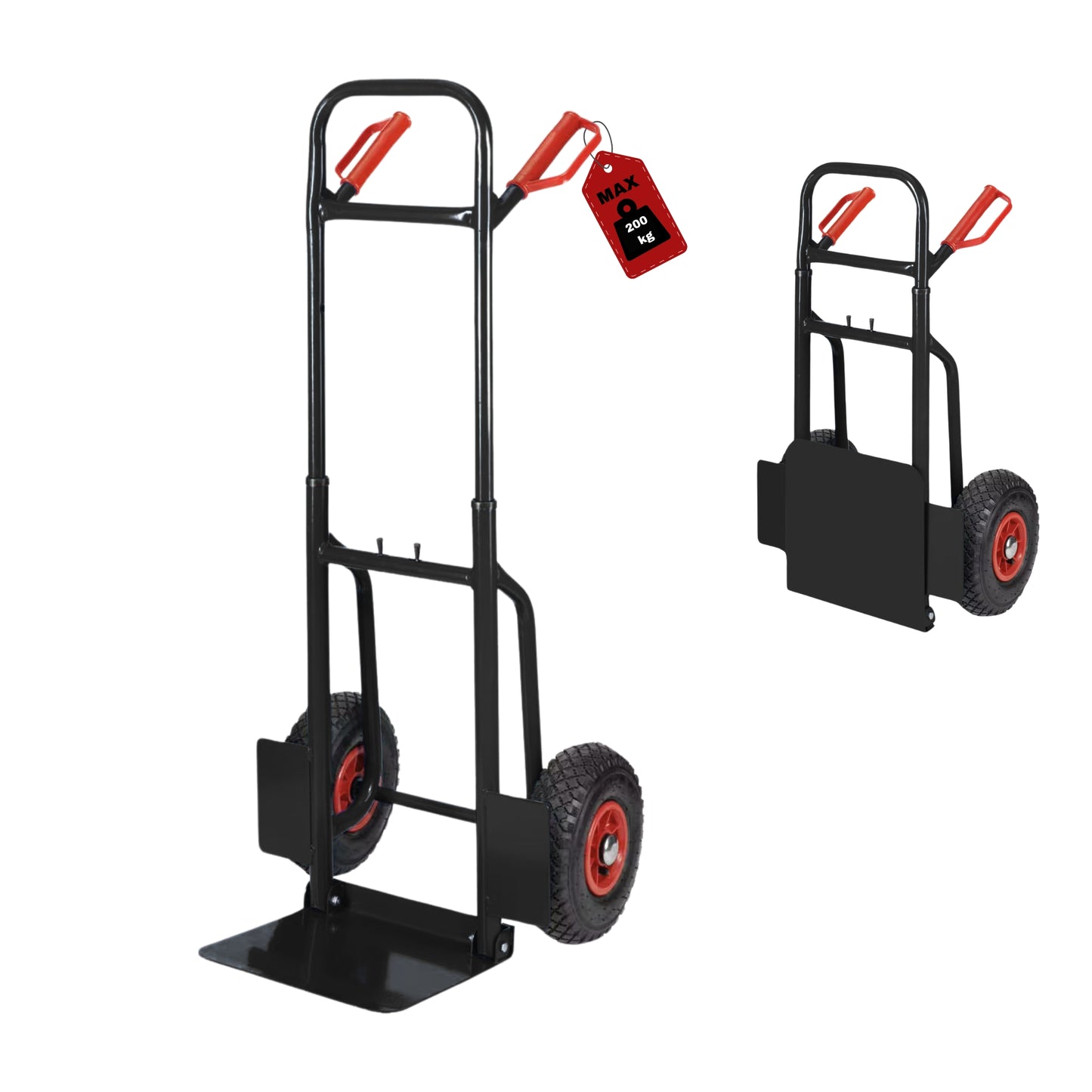 DIVID® Klappbare Sackkarre max. 200Kg, Stahl, ergonomisch Transporter für Umzüge, Lager und Einkäufe