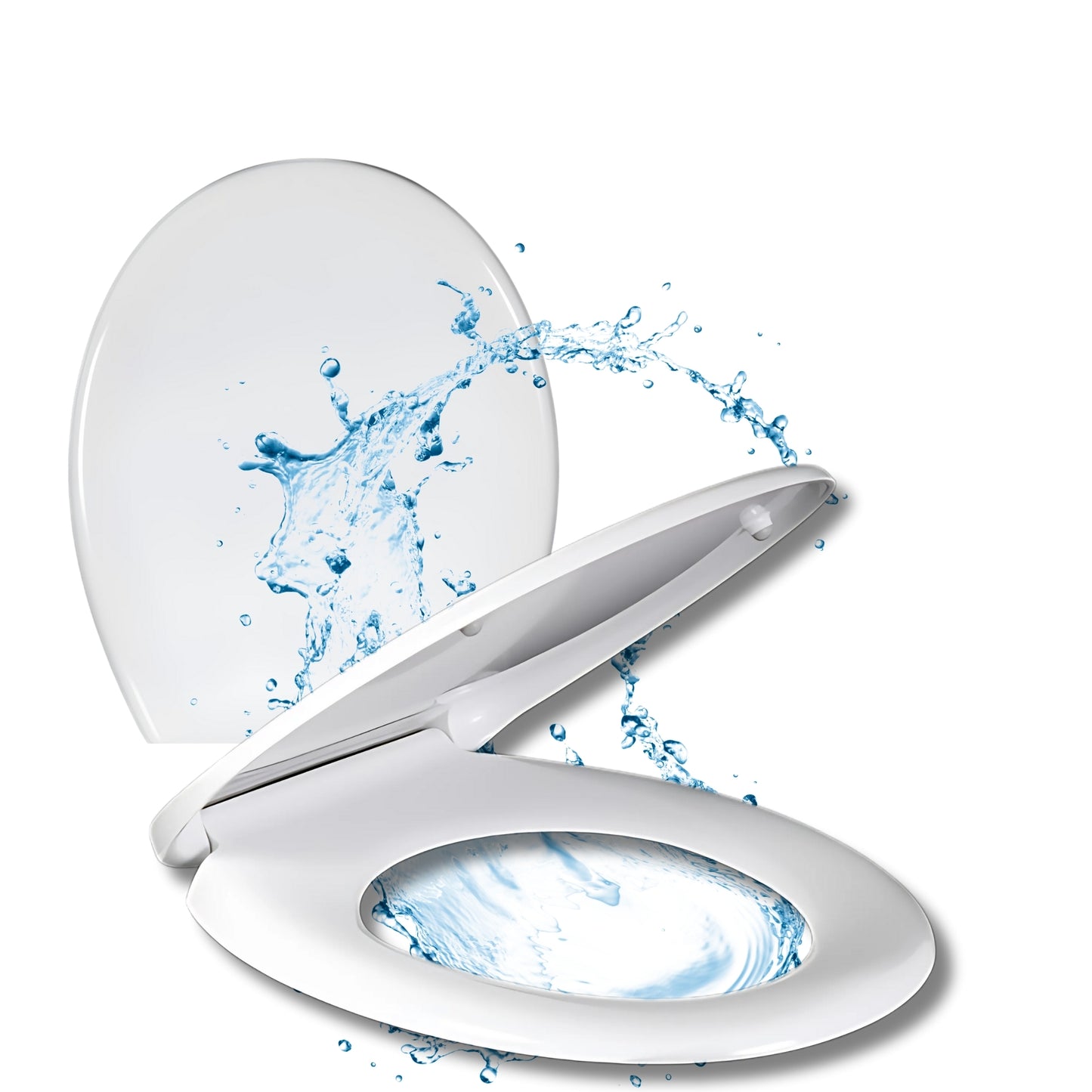 DIVID® Toilettendeckel, WC Sitz mit Absenkautomatik, Quick-Release Funktion, einfache Reinigung, Weiß, Toilettensitz mit verstellbaren Scharnieren, Kunststoff