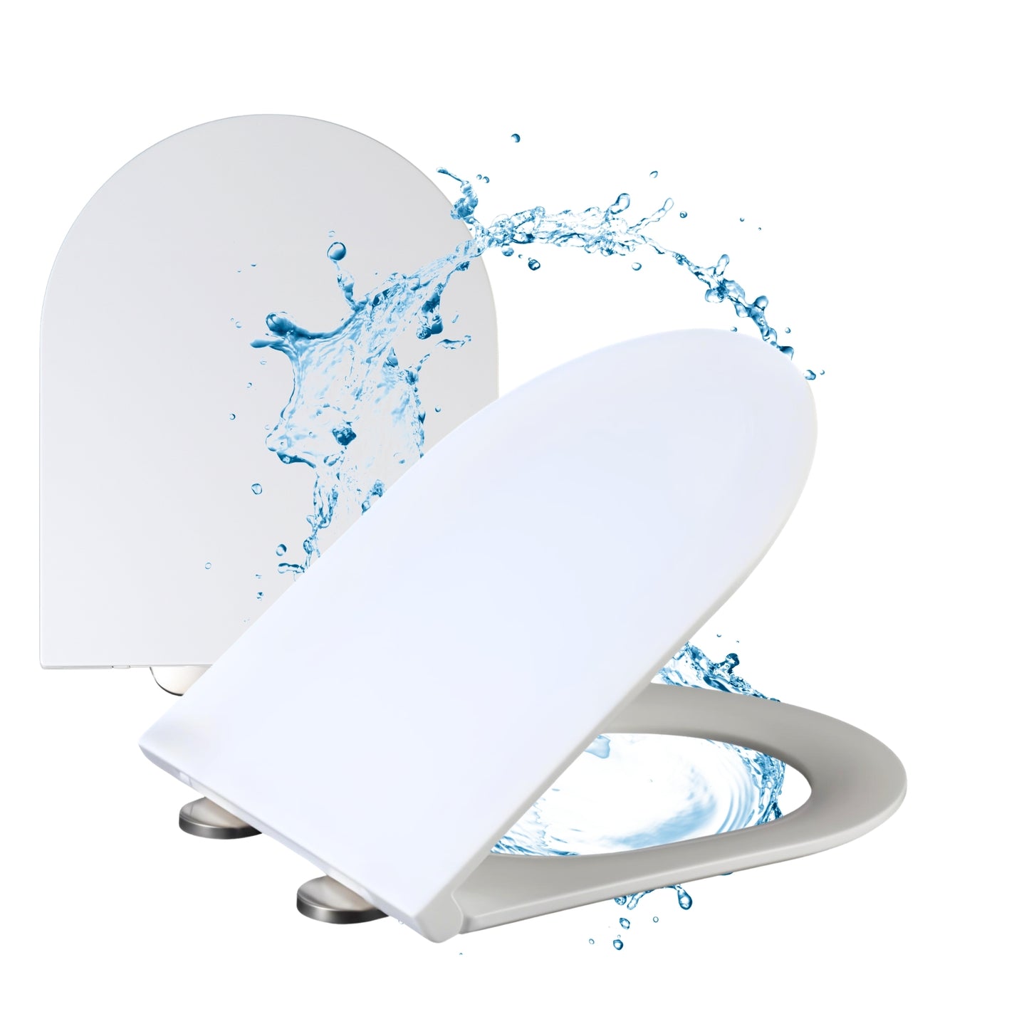 DIVID® Toilettendeckel, WC Sitz mit Absenkautomatik, Quick-Release Funktion, einfache Reinigung, Weiß, Toilettensitz mit verstellbaren Scharnieren, Kunststoff