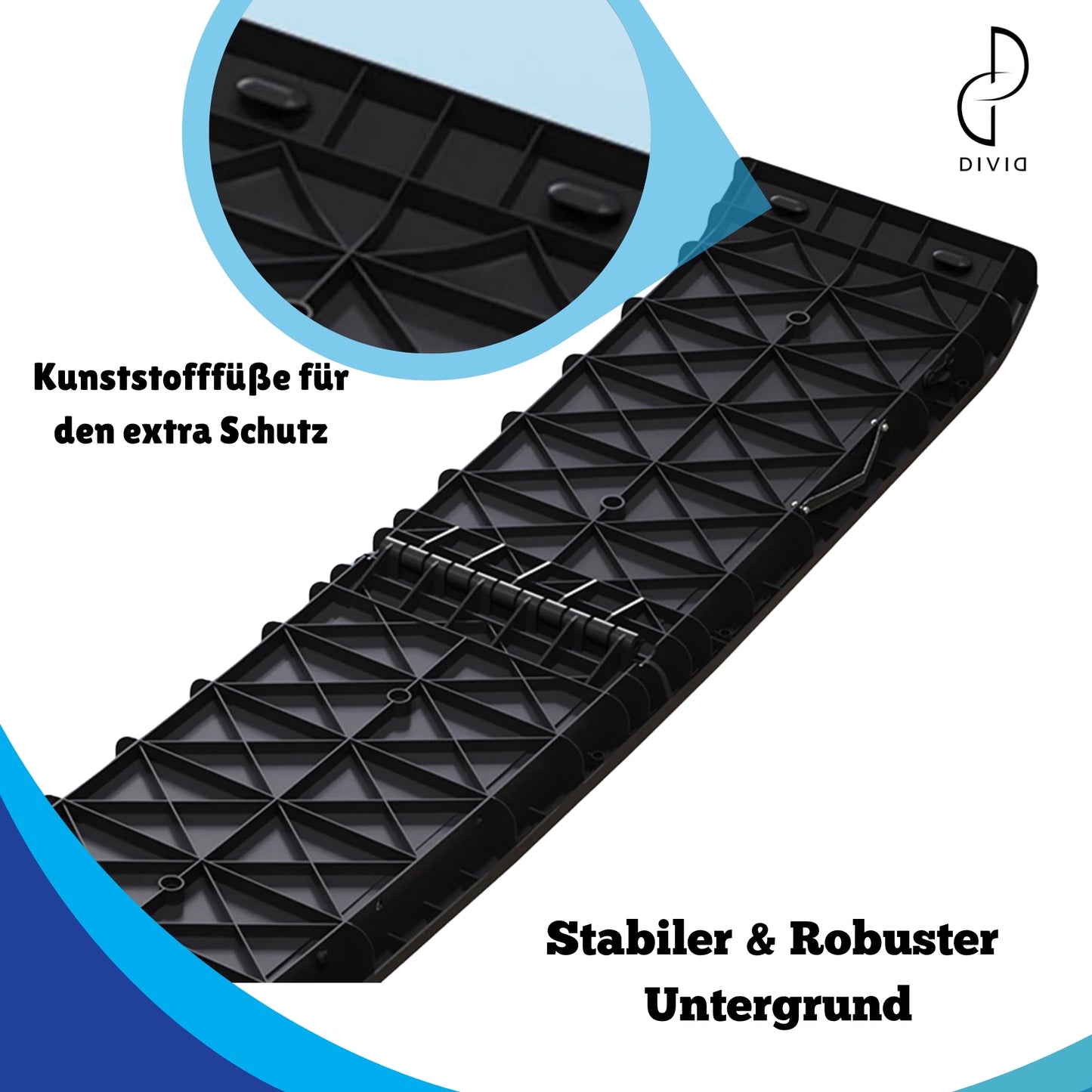 DIVID® Hunderampe Klappbar, Hundetreppe, Hundeautorampe, kofferraumrampe für Hunde und Katzen, bis zu 90 Kg Belastbarkeit, rutschfest und Stabil, Einstiegshilfe, Auto Besuche den DIVID-Store